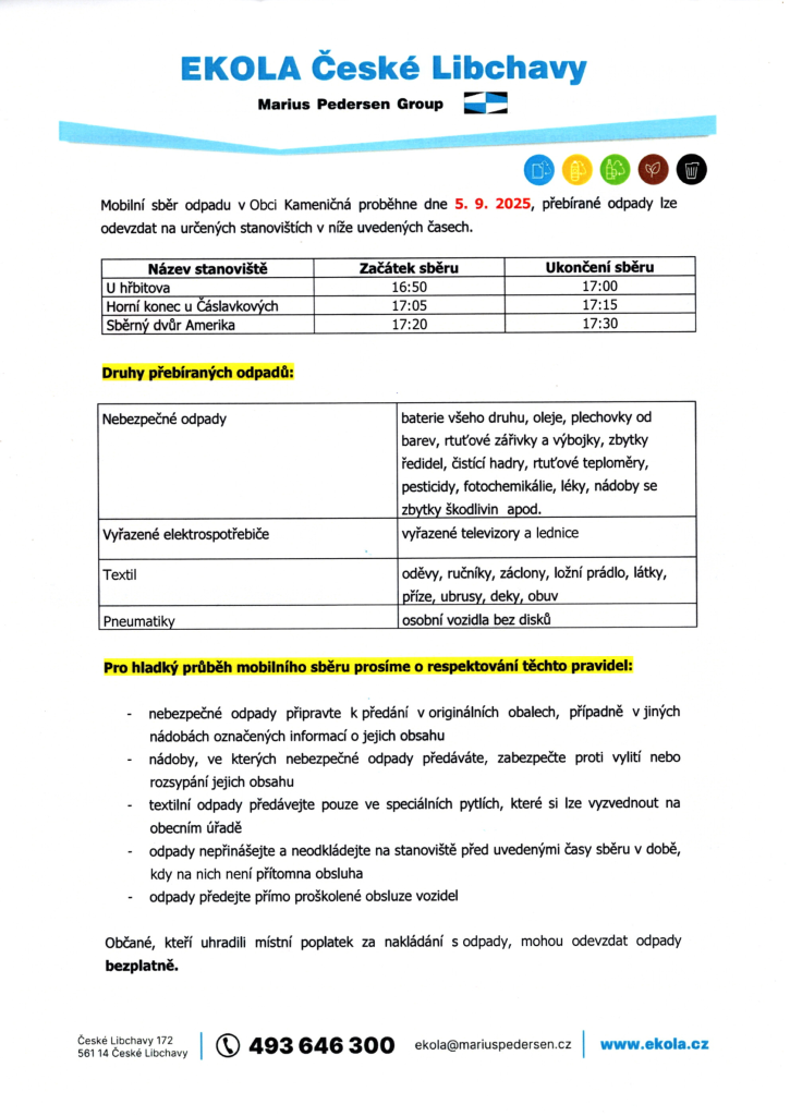 moblní sběr odpadu